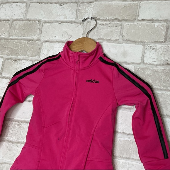 Adidas Kids Hot Pink & Black Track Jacket Size 3T - Picture 3 of 11